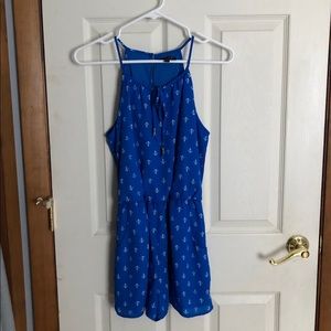 Blue and White Romper